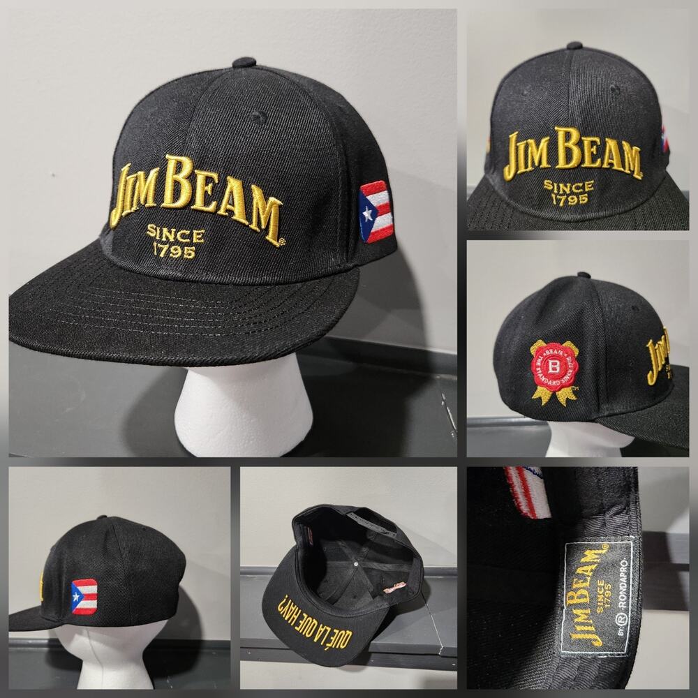 Jim Beam Whiskey‎ Bourbon Heritage Mens Snapback Hat Cap OS Adjustable